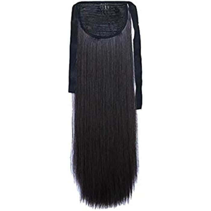 DILLARDS Women's Synthetic Hair Velcro Ponytail Long Straight Elegant Fashion All Match Wig Accessory Seamless Hair Extension - Image 2
